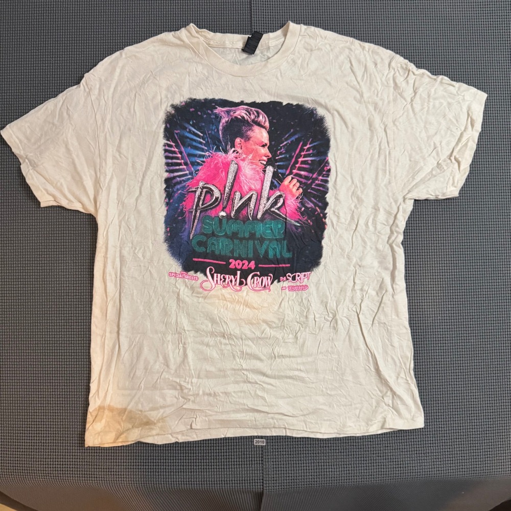 Pink Summer Carnival 2024 Tour T-Shirt XL Sheryl Crow The Script Concert Tee